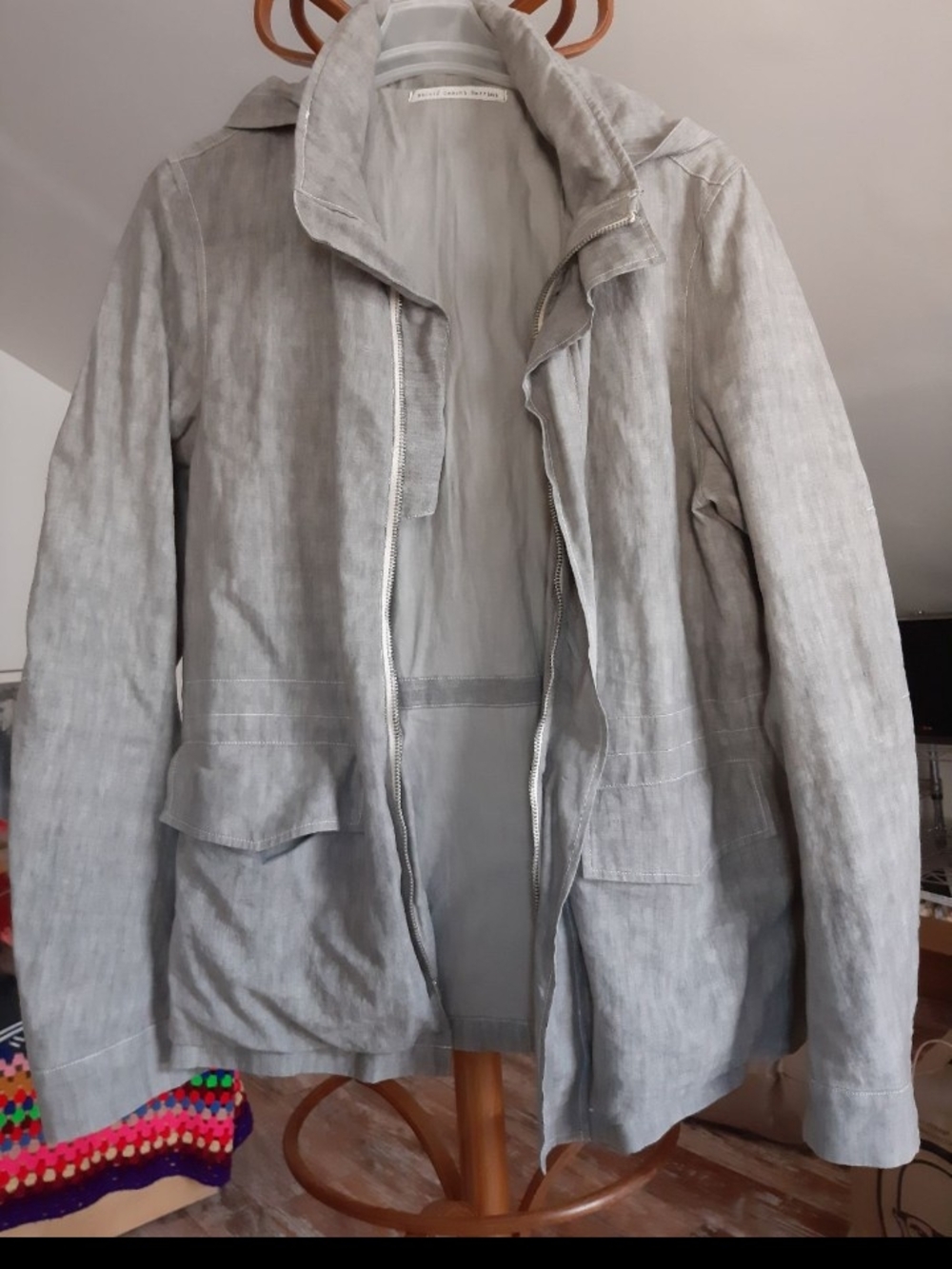 Light Gray Men's Linen Jacket - Unbranded